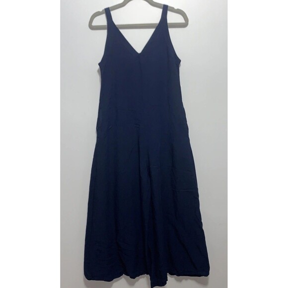 Women’s UNIQLO Blue Wide Leg jumpsuit Size XSmall Sleeveless Linen Blend - Picture 1 of 7